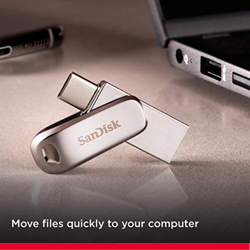 SanDisk 128GB Ultra Dual USB 3.1 Flash Drive, Silver