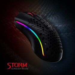 Redragon M808 Storm Lightweight RGB Wired Gaming Mouse, Black