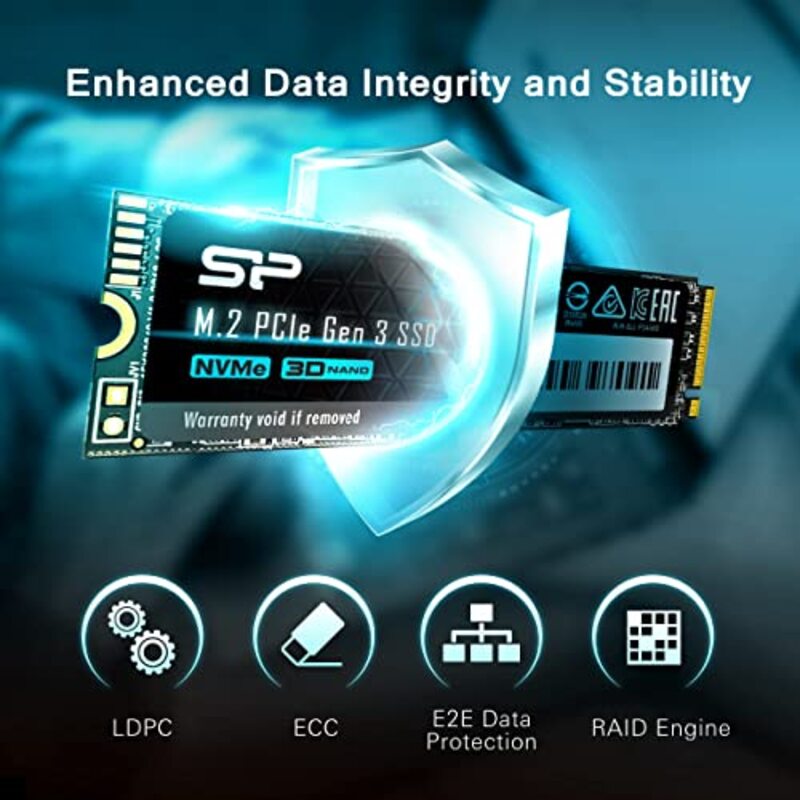 Silicon Power 256GB P34A60 NVMe PCIe SSD, 3D TLC NAND with SLC Cache, Multicolour