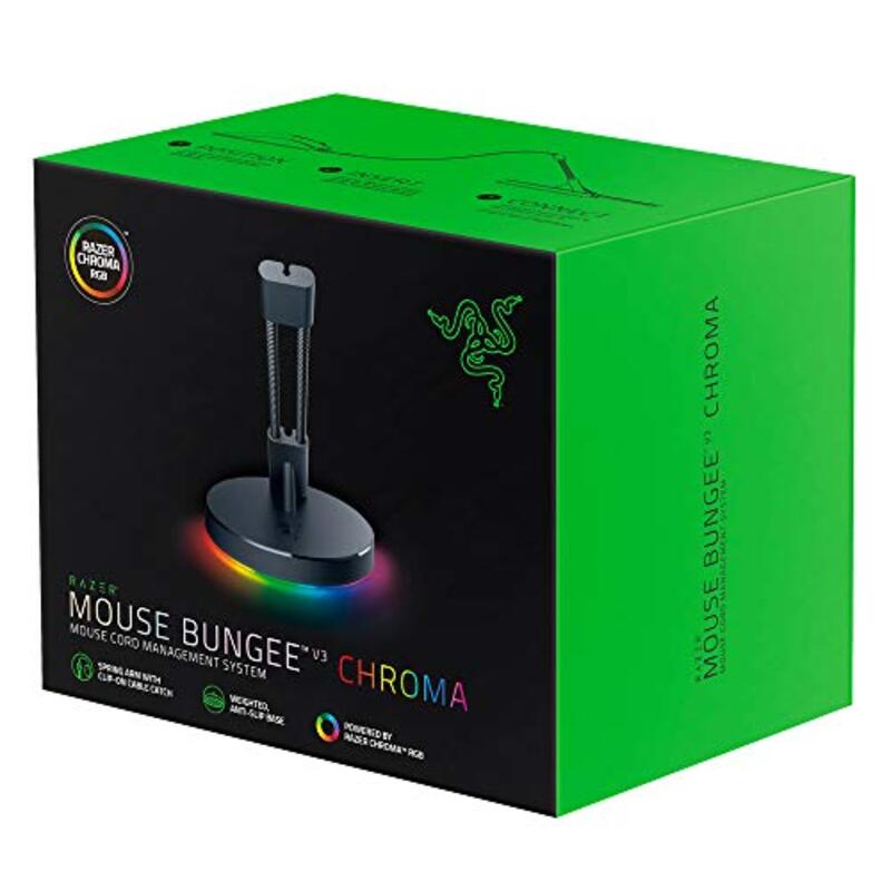 Razer V3 Chroma Mouse Bungee Mouse Cable Holder with Chroma RGB Underglow Lighting, RC21-01520100-R3M1, Black