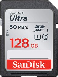 Sandisk 128GB Ultra SDXC Class 10 Up to 80 Mbps Memory Card, Multicolour