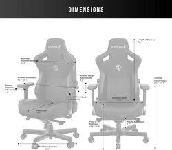 AndaSeat Kaiser 3 Series Premium Ergonomic GamingOffice Chair, Premium PVC Leather, XL Size Enlarged, Heavy-duty Aluminum Wheel Base, 65MM PU Covered Wheels, ELEGANT BLACK  AD12YDC-XL-01-B-PVC