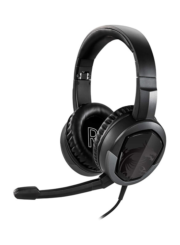 

Multiple MSI Gaming Detachable Microphone Lightweight and Foldable Headband Design 7.1 Surround Sound Stereo Gaming Headphone, Black