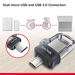 SanDisk 256GB Ultra Dual USB 3.0 Flash Drive, Black
