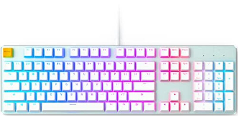 Glorious GLO-GMMK-FS-BRN-W Modular Mechanical Gaming Keyboard for PC, White