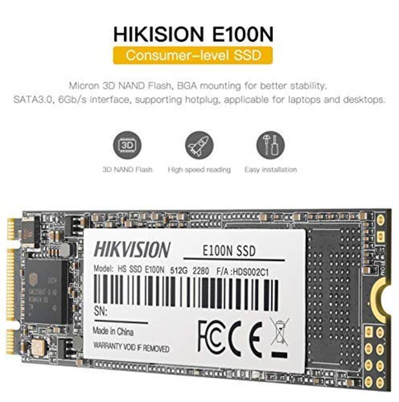 Hikvision 512GB E100N Internal SSD M.2 2280 interface SATA III Protocol SATA + SSD, Multicolour