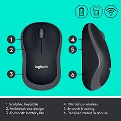 Logitech MK270 Wireless English Keyboard & Mouse, Black