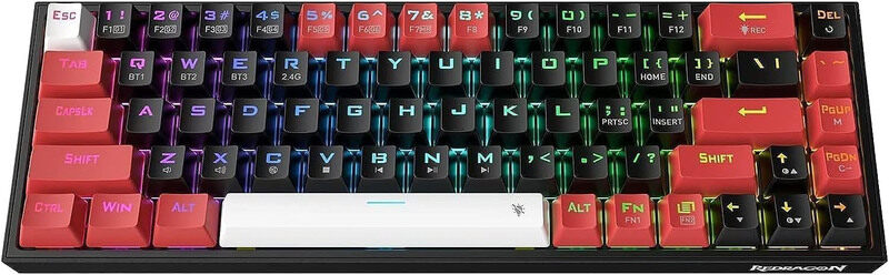 

Multiple Redragon K631 Castor 65% Wired RGB 68 Keys Hot-Swappable Compact Mechanical Gaming Keyboard, Multicolour