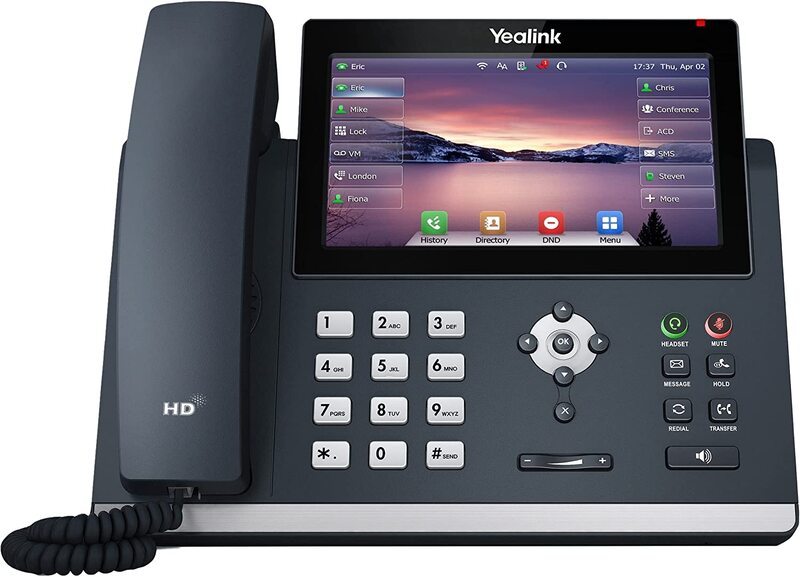 Yealink SIP-T48U Advanced IP Power Over Ethernet Corded Phone with Optima HD Voice Technology, Black