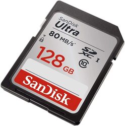 Sandisk 128GB Ultra SDXC Class 10 Up to 80 Mbps Memory Card, Multicolour