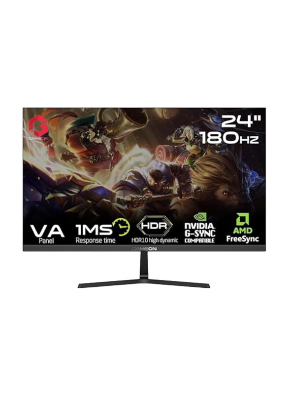 

Gameon 24 Inch FHD Gaming Monitor with Adaptive Sync & G-Sync Compatible, GOPS24180VA, Black