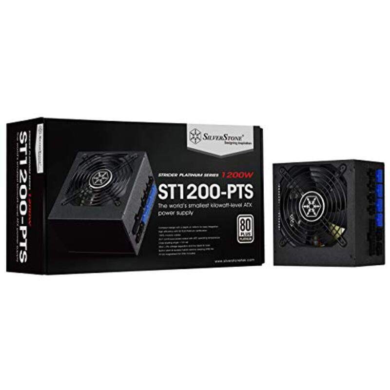 

SilverStone Technology Fully Modular 80 Plus Platinum Power Supplies, ST1200-PTS-X, Black