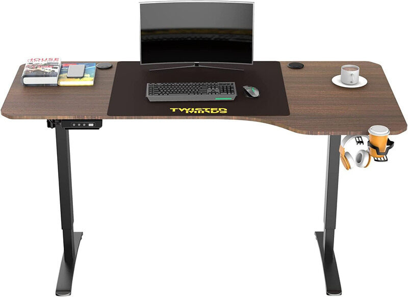 

Multiple Twisted Minds T Shaped Gaming Computer Desk (Electronic Games), Walnut