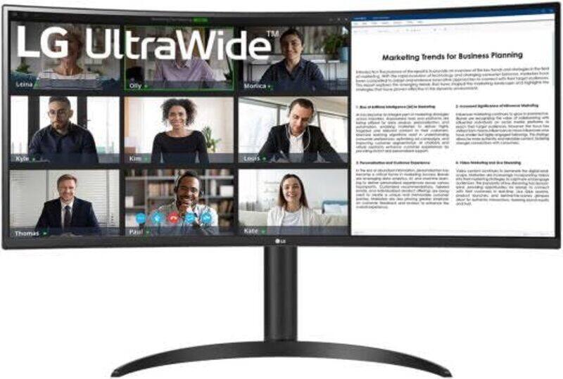 

LG 34WR55QC-B 34inch Curved UltraWide WQHD HDR 10 100Hz Monitor with USB Type-C, 3440x1440 Curved Display, 100Hz Refresh Rate, AMD FreeSync, Borderles