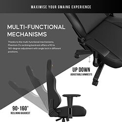 Anda Seat Phantom 3 Series Premium Gaming Chair with Neck Pillow and Lumbar Back Suppor Fabric, Black