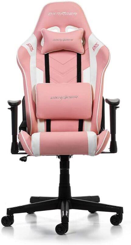 

DXRacer Prince Series P132 Gaming Chair, 1D Armrests with Soft Surface, Pink and White