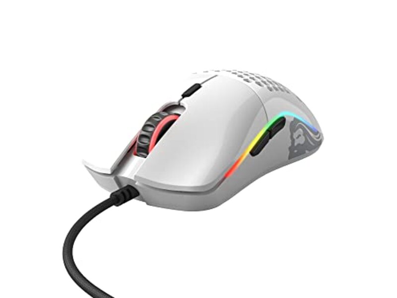 Glorious Model-O Wired Optical Gaming Mouse for PC, Glossy White
