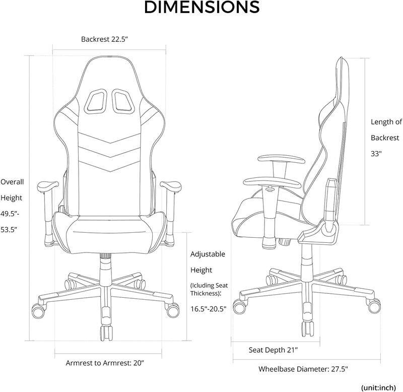 DXRacer Prince Series P132 Gaming Chair, 1D Armrests with Soft Surface, Black