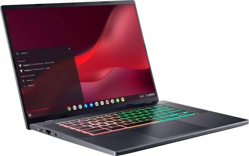 Acer Chromebook 516 GE Cloud Gaming Chromebook 16" 2560x1600 120Hz Intel Core i5-1240P (12th Gen) 8GB RAM 256GB SSD - Intel Iris Xe Graphics - RGB KB - Titanium Gray