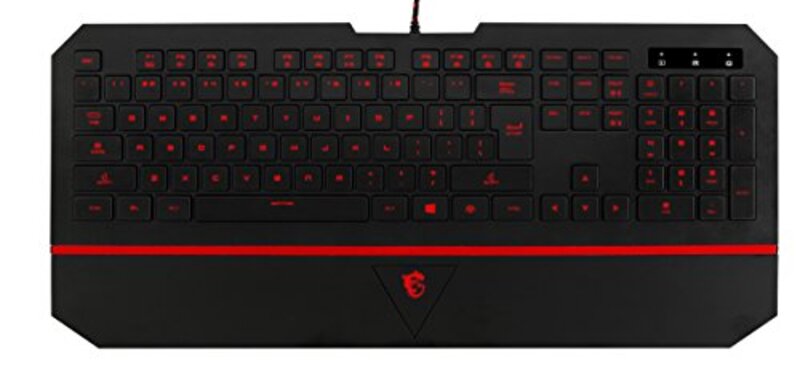 MSI DS4100 Interceptor Extra Slim Gaming Keyboard with 7 Colors Backlighting & 19-Key Rollover, Black
