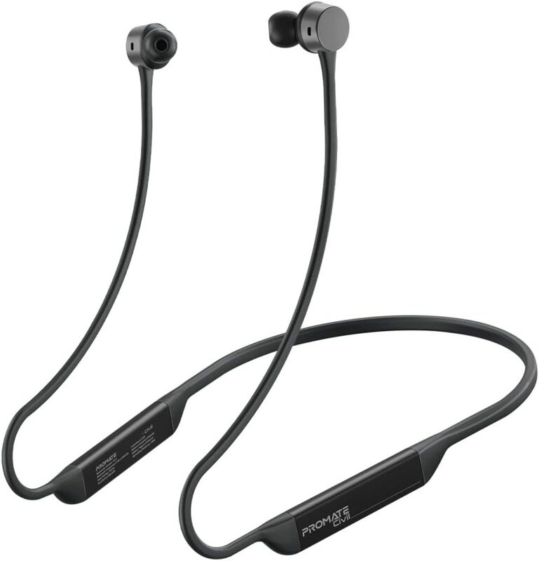 

Promate Wireless In-Ear Neckband Earphone, Black