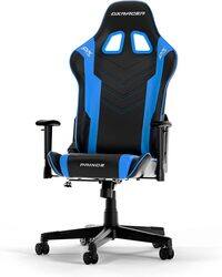 DXRacer Prince Series P132 Gaming Chair, 1D Armrests with Soft Surface, Black / Blue