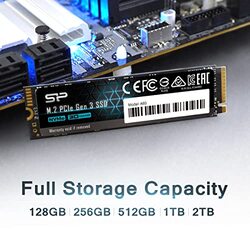 Silicon Power 256GB P34A60 NVMe PCIe SSD, 3D TLC NAND with SLC Cache, Multicolour