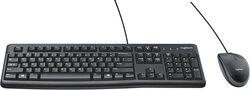 Logitech MK120 USB Wired English Keyboard and Mouse Combo Set, Black