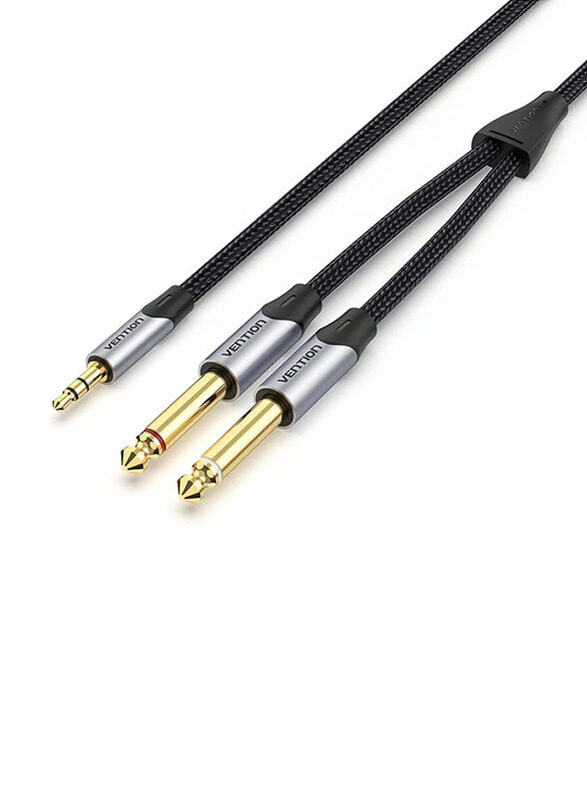 

Vention 0.5-Meter Dual Gold-Plated AUX Audio Cable, 3.5 mm Jack to 2 x 6.5 mm Jack for Guitar/Mixer/Amplifier/Speaker, Black