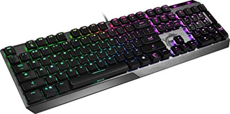 MSI Vigor GK50 RGB LED Low Profile Mechanical Aluminium Wired Gaming Keyboard for PC, Black/Grey
