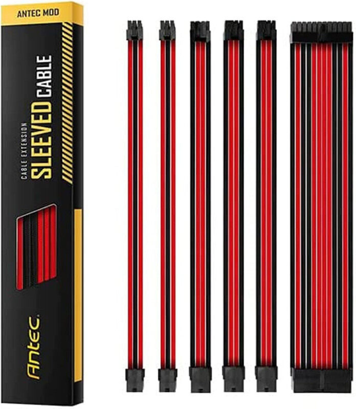 

Antec Sleeved Power Supply Cable Extension Kit, Black/Red