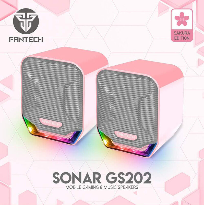 

Fantech Sonar GS202 Sakura Edition 3W Portable USB 2 3.5mm Jack Gaming & Music Bluetooth Speaker for PC/Mobile and Other Devices, GS202, Pink