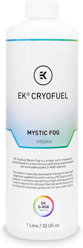 

Multiple EK Water Blocks EK-CryoFuel Mystic Fog Premix, 1000ml, PC Liquid Coolant, White