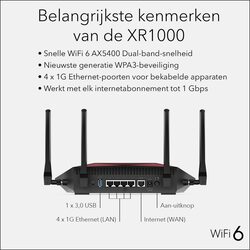Netgear XR1000 AX5400 Nighthawk Pro Gaming 6-Stream WiFi 6 Router, Black