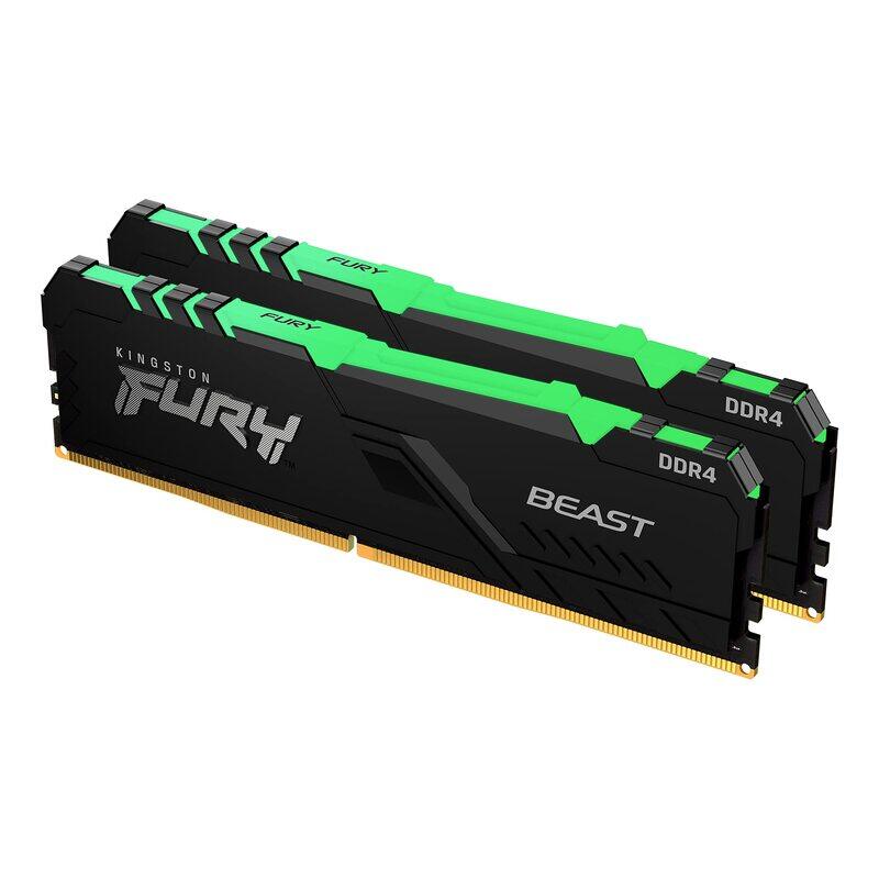 

Kingston Fury Beast RGB 32GB KF432C16BB1AK2/32 (2x16GB) 3200MHz DDR4 CL16 Desktop Memory, 2 Pieces