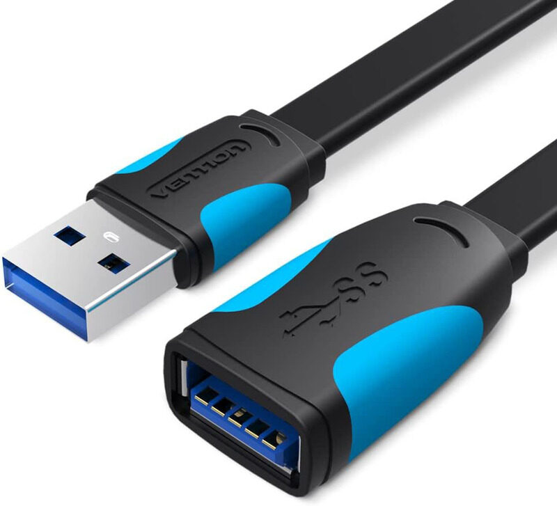 

Vention 0.5-Meter Flat USB 3.0 Tinned Copper Cable, USB 3.0 to USB 3.0 for Television/Smartphone, Black