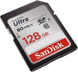 Sandisk 128GB Ultra SDXC Class 10 Up to 80 Mbps Memory Card, Multicolour