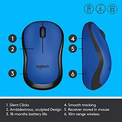 Logitech M220 Wireless Optical Mouse, 910-004879, Blue