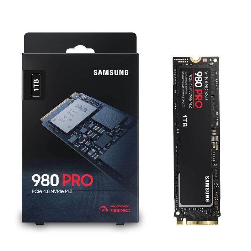 

Samsung 980 Pro 1TB PCIe SSD 7000 MB/s 4.0 x 4 M.2 NVMe Gen4 Internal Gaming Solid State Drive with V-Nand, Black