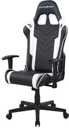 Dxracer P Series Gaming Chair with Ergonomic Headrest and Lumbar Support, Black/White