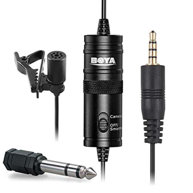 Boya BY-M1 Omnidirectional Lavalier Condenser Recording Microphone, Black