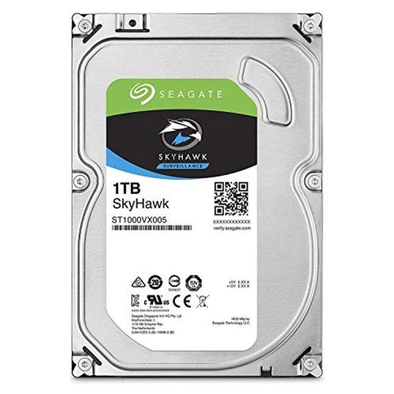 

Seagate 1TB 3.5-Inch SkyHawk Surveillance Hard Drive - SATA Internal Drive, ST1000VX005, Multicolour