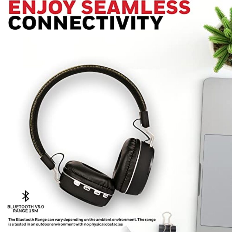 Honeywell V10 Moxie Wireless/Bluetooth Over-Ear Headphones with Mic, Black
