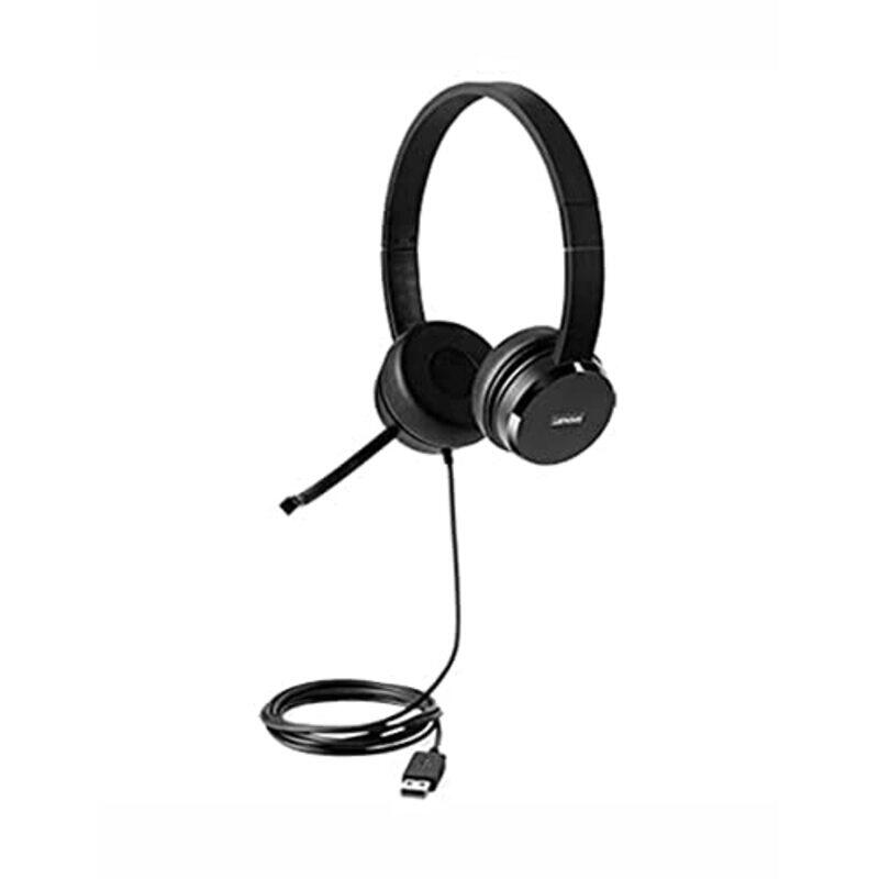 

Lenovo 100 USB Wired Computer Headset, Black