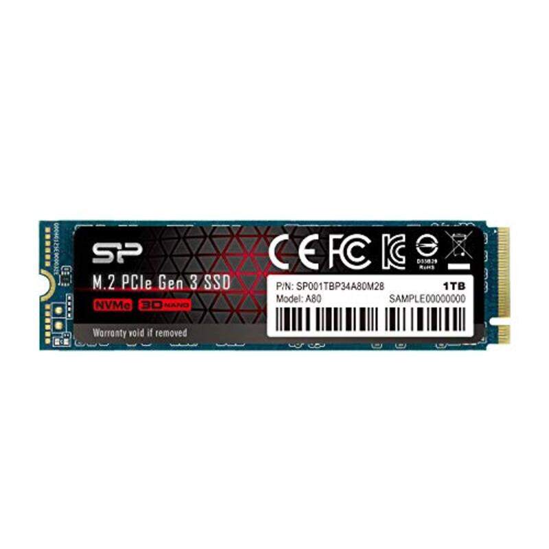 

Silicon Power 1TB SSD P34A80, M.2 PCIe Gen3 x4 NVMe, SP00P34A80M28, Multicolour