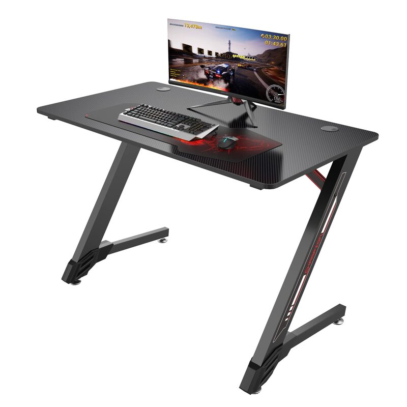 Eureka Ergonomic Gaming Desk, Black