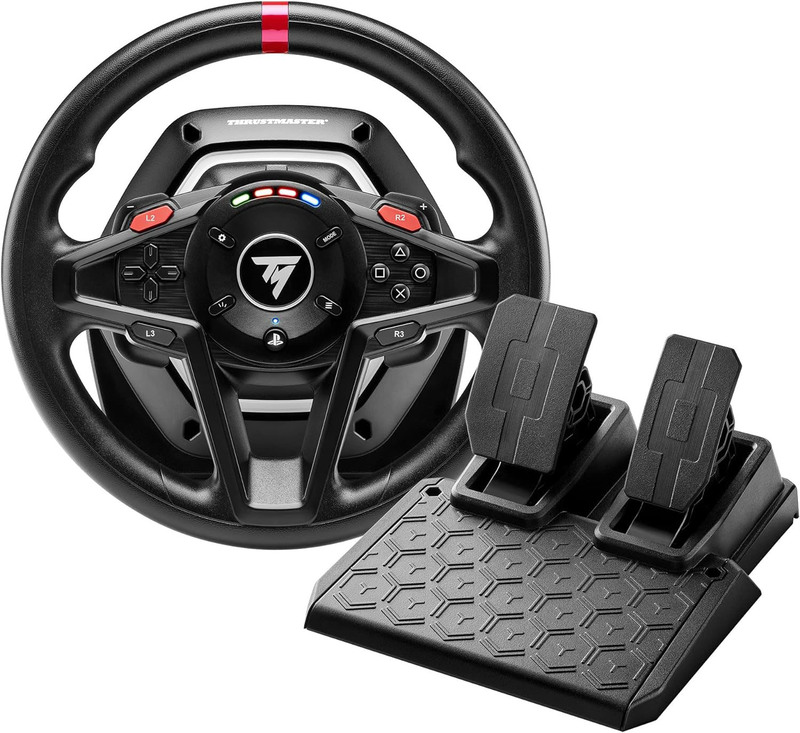 

Multiple Thrustmaster T128 Force Feedback Racing Wheel with Magnetic Pedals for PlayStation 5, PlayStation 4, PC, Black