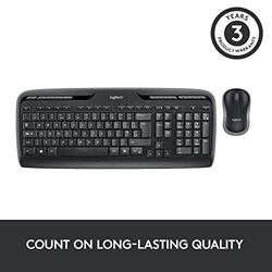 Logitech MK330 Wireless English Keyboard & Mouse, Black