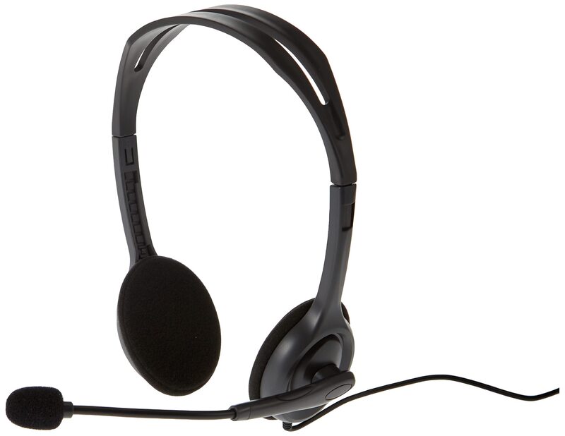 Logitech H110 Wired Stereo On-Ear Noise Cancelling Computer Headset with Mic, Black