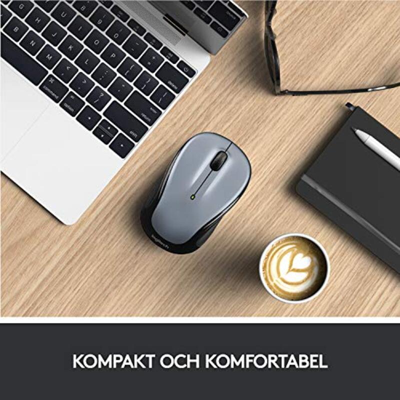 Logitech M325 Wireless Optical Mouse, 910-002334, Light Silver